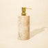 Beige marble soap dispenser with Ti gold metal pump