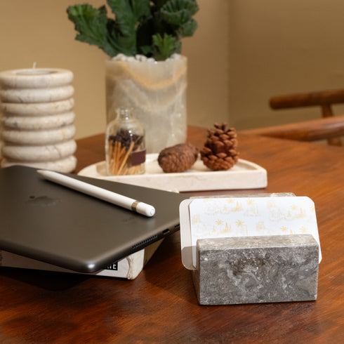 Marble business card holder three colours beige black red genuine stone
