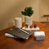 Marble business card holder close up genuine stone hand polished