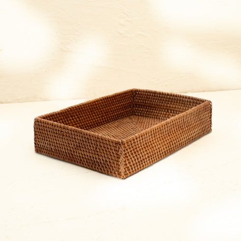 Rattan A4 Paper Tray - Coastal Villa Homeware