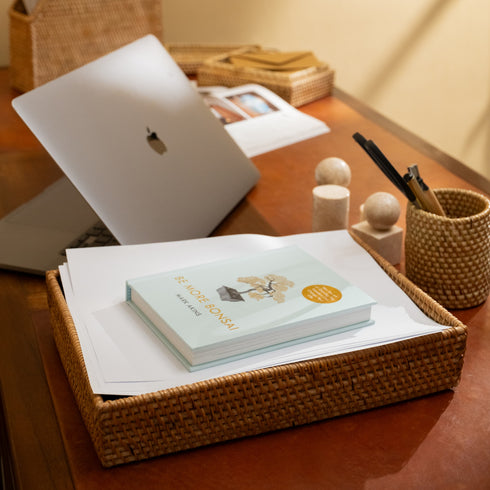 Rattan A4 Paper Tray - Coastal Villa Homeware
