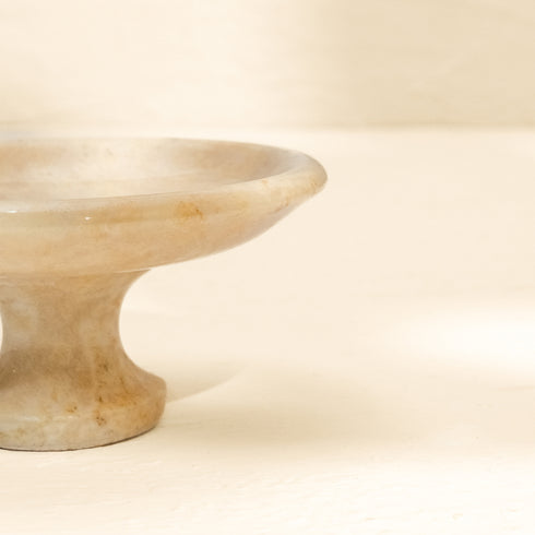 Marble Pedestal Bowl | Footed Display bowl - Coastal Villa Homeware