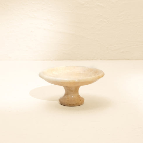 Marble Pedestal Bowl | Footed Display bowl - Coastal Villa Homeware