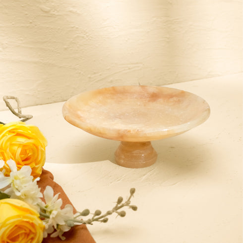 Marble Pedestal Bowl | Footed Display bowl - Coastal Villa Homeware