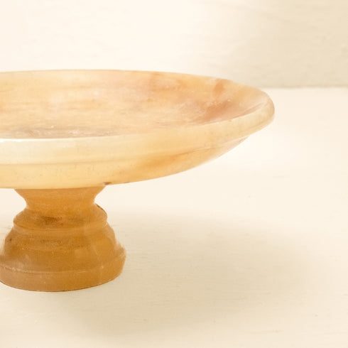 Marble Pedestal Bowl | Footed Display bowl - Coastal Villa Homeware