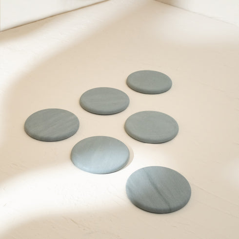 Handmade Real Marble Drink Coasters – 3 Shapes, 4 Natural Colours - Coastal Villa Homeware