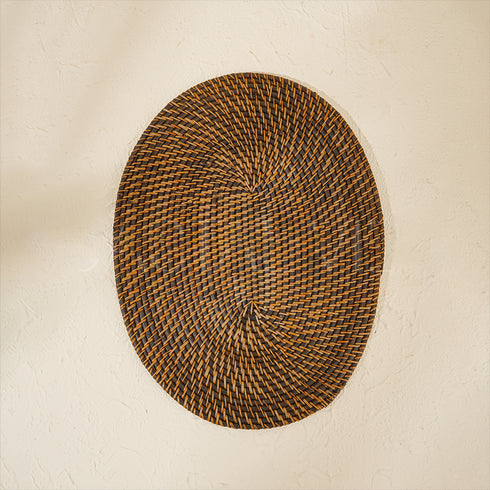 Oval Rattan Placemats - Dark Brown - Coastal Villa Homeware