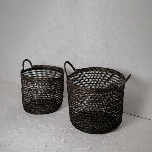 Rattan Laundry basket for blankets - Coastal Villa Homeware