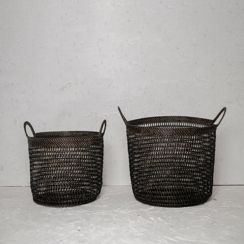 Rattan Laundry basket for blankets - Coastal Villa Homeware