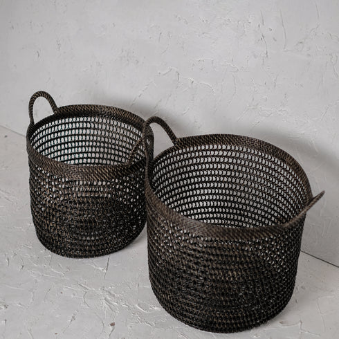 Rattan Laundry basket for blankets - Coastal Villa Homeware