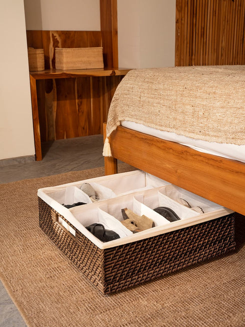 Wicker Under Bed Storage Large with Wheels - 3 colours! - Coastal Villa Homeware