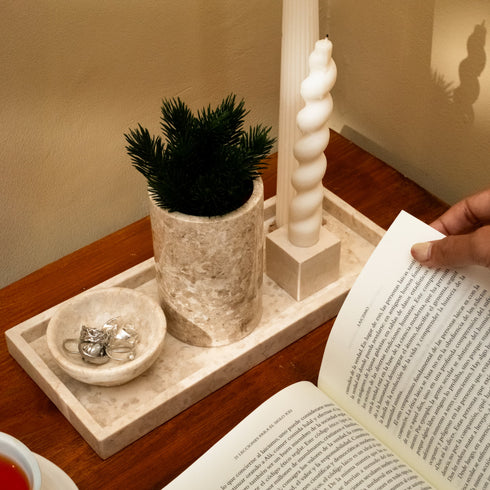 Rectangular Marble Styling Tray - Coastal Villa Homeware