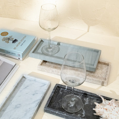Rectangular Marble Styling Tray - Coastal Villa Homeware