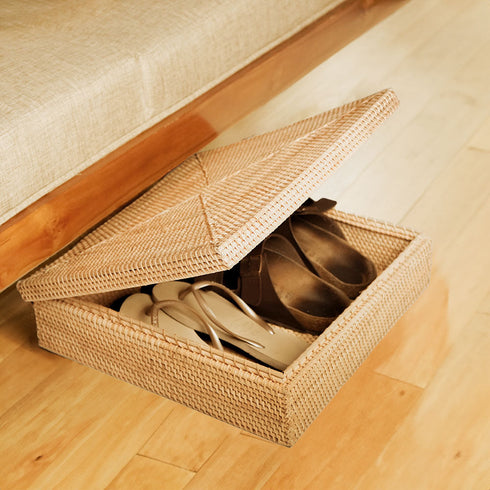 Wicker Under Bed Storage in 4 Beautiful colours - Coastal Villa Homeware
