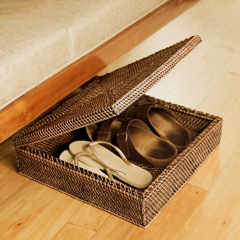 Wicker Under Bed Storage in 4 Beautiful colours - Coastal Villa Homeware