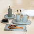 Light blue stone bathroom set 7 piece oval tray luxury spa