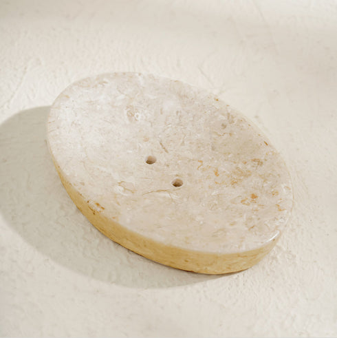 Beige marble soap dish