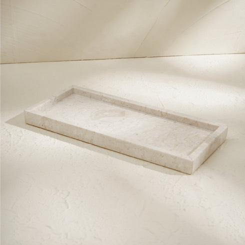 Decorative rectangular marble tray