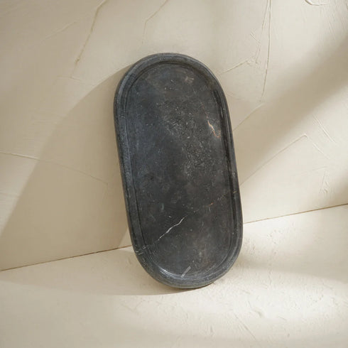 Marble Bathroom Accessories Set - Black - Coastal Villa Homeware