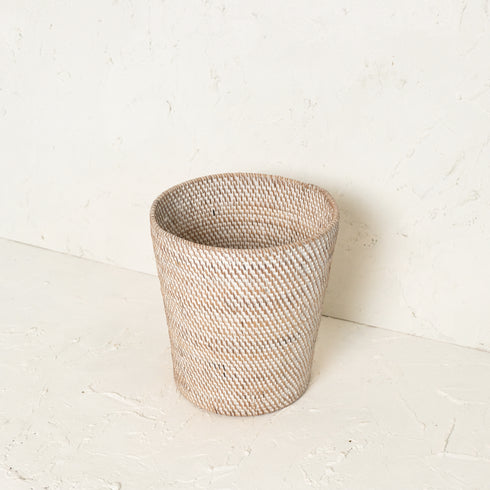 Wicker/Rattan waste paper basket in 4 colours - Coastal Villa Homeware