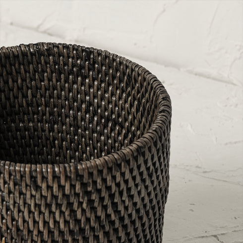 Pen and pencil holder rattan pot - Coastal Villa Homeware