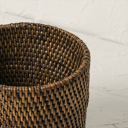 Pen and pencil holder rattan pot - Coastal Villa Homeware