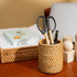 Pen and pencil holder rattan pot - Coastal Villa Homeware