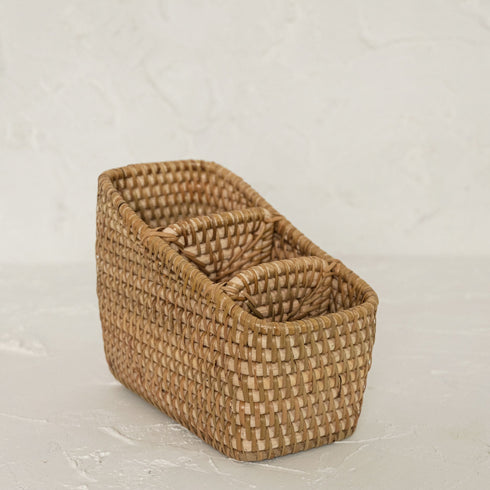 Small Rattan Remote and Pen Holder - 3 colours - Coastal Villa Homeware