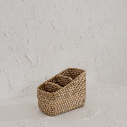 Small Rattan Remote and Pen Holder - 3 colours - Coastal Villa Homeware