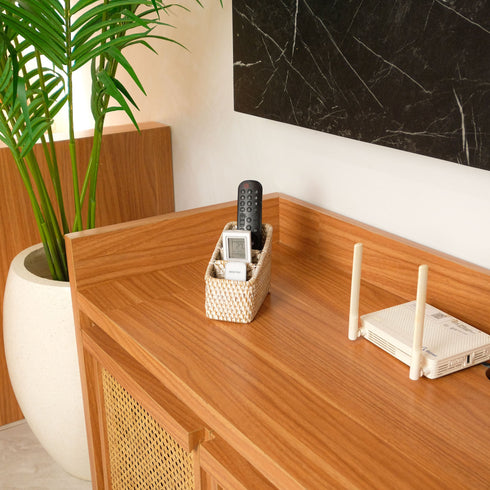 Small Rattan Remote and Pen Holder - 3 colours - Coastal Villa Homeware