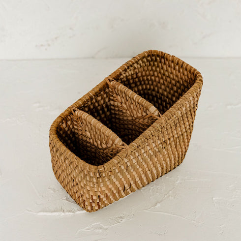 Small Rattan Remote and Pen Holder - 3 colours - Coastal Villa Homeware