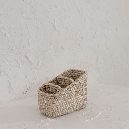 Small Rattan Remote and Pen Holder - 3 colours - Coastal Villa Homeware