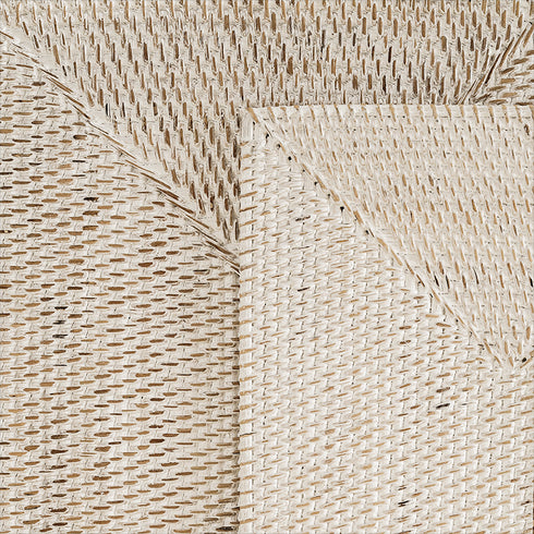 Rectangular Rattan Placemat - White Wash - Coastal Villa Homeware