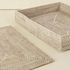 White wash rectangular rattan placemats with holder lifestyle
