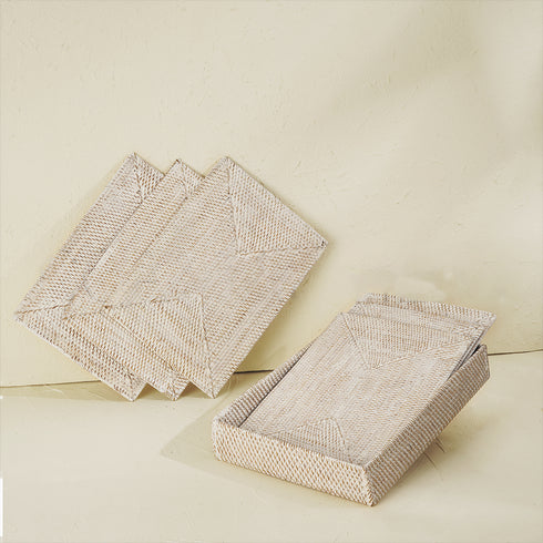 white rattan placemats