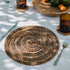 Spiral Rattan woven Placemats with holder - Dark Brown - Coastal Villa Homeware