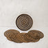 Spiral Rattan woven Placemats with holder - Dark Brown - Coastal Villa Homeware