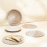 White wash spiral rattan placemats with holder set