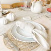 White wash oval rattan dining placemat handwoven wicker eco table mat