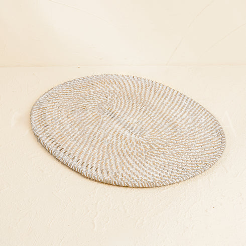 White rattan placemats