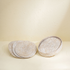 White wash oval rattan placemats with holder texture