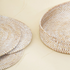 White wash oval rattan placemats with holder styled