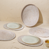 White wash oval rattan placemats with holder set