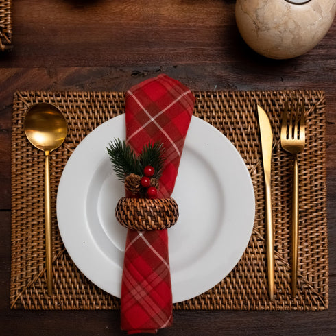 Rattan Table Placemats – Rectangular 20×30 / 25×30cm | 4 Colours - Coastal Villa Homeware