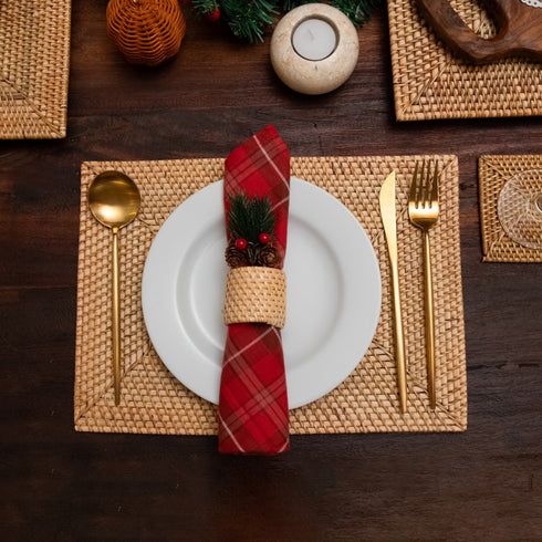 Rattan Table Placemats – Rectangular 20×30 / 25×30cm | 4 Colours - Coastal Villa Homeware