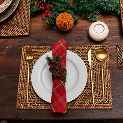Rattan Table Placemats – Rectangular 20×30 / 25×30cm | 4 Colours - Coastal Villa Homeware