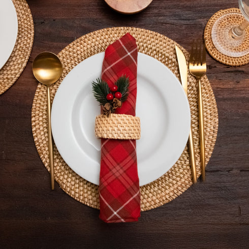 Round Rattan Table Placemats – 3 Sizes | 4 Colours | Rustic Style - Coastal Villa Homeware