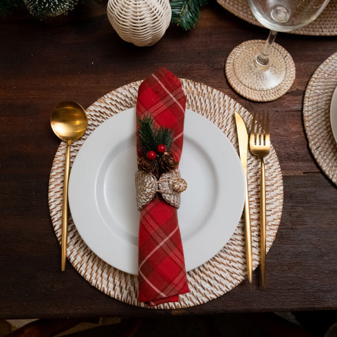 Round Rattan Table Placemats – 3 Sizes | 4 Colours | Rustic Style - Coastal Villa Homeware