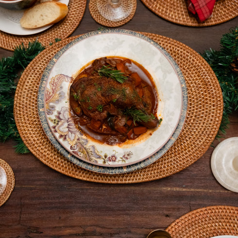 Oval Rattan Placemats – 30x40cm | 4 Colours | Handmade Dining - Coastal Villa Homeware