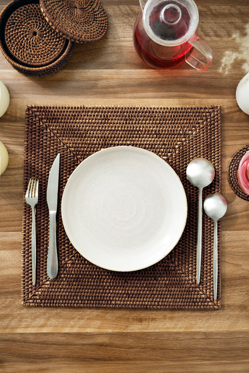 Dark brown square placemat